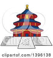 Poster, Art Print Of Sketched Chinese Ancient Temple Of Heaven