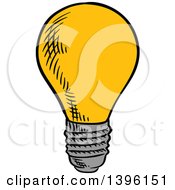 Clipart Of A Sketched Light Bulb Royalty Free Vector Illustration by Vector Tradition SM