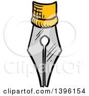 Clipart Of A Sketched Pen Nib Royalty Free Vector Illustration by Vector Tradition SM