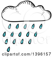 Poster, Art Print Of Sketched Rain Cloud