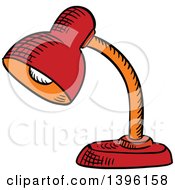 Clipart Of A Sketched Desk Lamp Royalty Free Vector Illustration by Vector Tradition SM