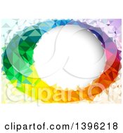 Clipart Of A Background Of Colorful Low Poly Geometric With White Text Space Royalty Free Vector Illustration