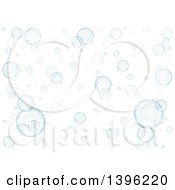Clipart Of A Background Of Blue Bubbles Royalty Free Vector Illustration by dero