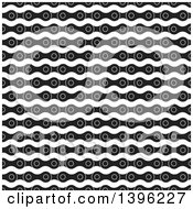 Clipart Of A Seamless Pattern Background Of Black And White Bicycle Chains Royalty Free Vector Illustration