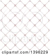Clipart Of A Seamless Pattern Background Of Red Flower Petal And Dotted Line Diamonds Royalty Free Vector Illustration by michaeltravers
