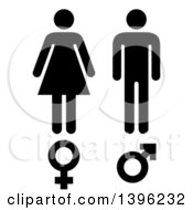 Poster, Art Print Of Black Male And Female Silhouettes And Symbols