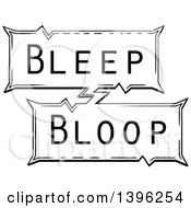 Poster, Art Print Of Retro Black And White Pop Art Comic Styled Bleep Bloop Sound Effect