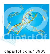 DNA Web Background With DNA Double Helixes Clipart Illustration by Rasmussen Images #COLLC13963-0030