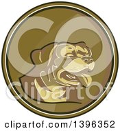 Retro Gold Medallion Of A Rottweiler Dog