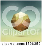 Clipart Of A 3d Floating Golden Geometric Ball Royalty Free Illustration