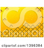 Poster, Art Print Of Background Of Diamonds On Yellow With Bubbles