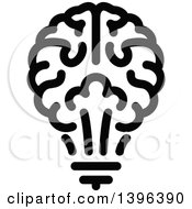 Clipart Of A Black Brain Light Bulb Royalty Free Vector Illustration by elena