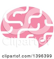 Poster, Art Print Of Pink Brain Shaped Like A Speech Balloon