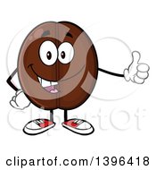 Cartoon Coffee Bean Mascot Character Giving A Thumb Up