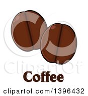 Poster, Art Print Of Cartoon Coffee Beans Over Text