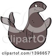 Poster, Art Print Of Cartoon Brown Seal