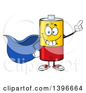 Cartoon Super Hero Battery Character Mascot