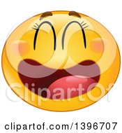 Cartoon Yellow Laughing Manga Smiley Face Emoji Emoticon