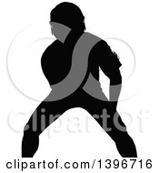 Poster, Art Print Of Black Sihhouetted Man Working Out Doing Bicep Curls