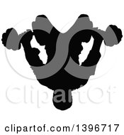 Clipart Of A Black Sihhouetted Man Working Out Doing Bench Chest Presses Royalty Free Vector Illustration by dero