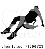 Clipart Of A Black Sihhouetted Man Working Out Doing Sit Ups Royalty Free Vector Illustration by dero