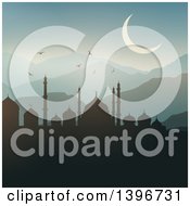 Poster, Art Print Of Silhouetted Mosque Against A Sunrise Ramadam Kareem