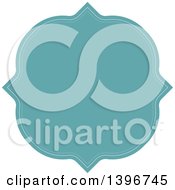 Clipart Of A Turquoise Label Royalty Free Vector Illustration