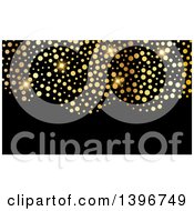 Background Invitation Or Business Card Design With Sparly Gold Dots On Black