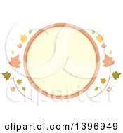 Clipart Of A Circular Label Frame With Fall Leaves Royalty Free Vector Illustration