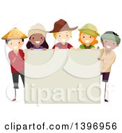 Poster, Art Print Of Group Of Farmers Around A Blank Sign