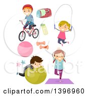 Poster, Art Print Of Group Of Children Working Out