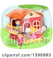 Poster, Art Print Of Group Of Kids Playing House