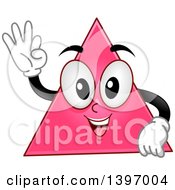 Poster, Art Print Of Happy Pink Triangle Shape Character