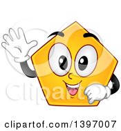 Happy Yellow Pentagon Shape Character