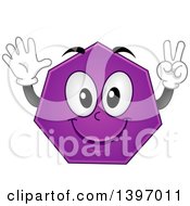 Poster, Art Print Of Happy Purple Heptagon Shape Character