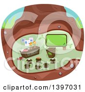 Clipart Of A Classroom Under A Tree Royalty Free Vector Illustration
