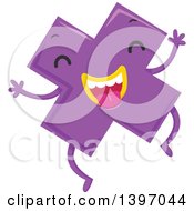 Poster, Art Print Of Dancing Purple Monster Math Multiplication Symbol Character