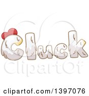 Poster, Art Print Of Farm Animal Sound Of Cluck With Chicken Feathers