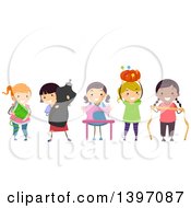 Group Of Girls With Sewing Accessories