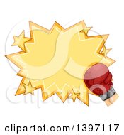 Clipart Of A Boxing Glove And Punching Frame Royalty Free Vector Illustration