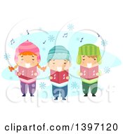 Poster, Art Print Of Group Of Children Singing Christmas Carols