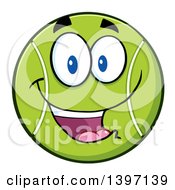 Cartoon Happy Tennis Ball Character Mascot