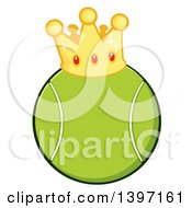 Poster, Art Print Of Cartoon Tennis Ball Wearing A Crown