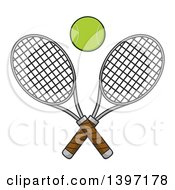 Poster, Art Print Of Ball Over Crossed Tennis Rackets