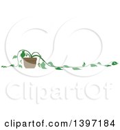 Clipart Of A Potted Plant Royalty Free Vector Illustration