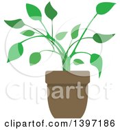 Clipart Of A Potted Plant Royalty Free Vector Illustration