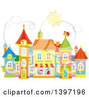 Poster, Art Print Of Colorful Toy Town Village