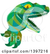 Poster, Art Print Of Low Polygon Lizard Raptor Or Tyrannosaurus Rex