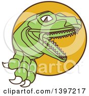 Clipart Of A Lizard Raptor Or Tyrannosaurus Rex Royalty Free Vector Illustration