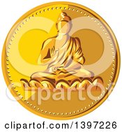 Poster, Art Print Of Gold Coin Medallion Of Buddha
